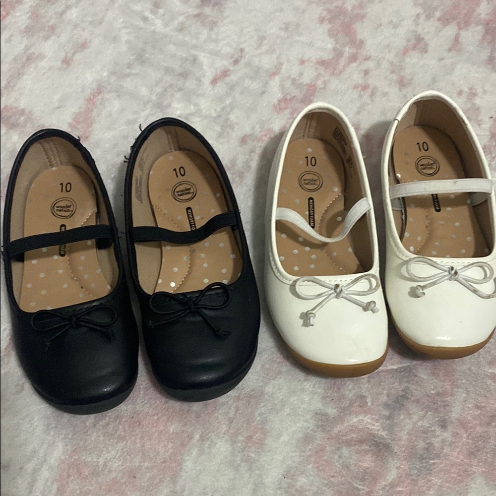 Wonder Nation Black and White Dress Shoes for Kids